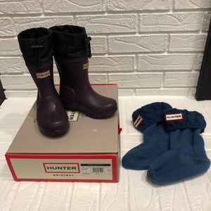 Hunter boots with boot socks